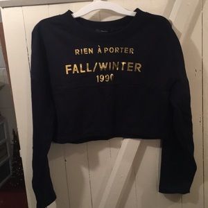 Navy Crop Sweatshirt